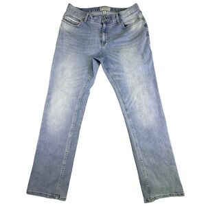 Sun + Stone Jeans Men's Size 32x30 Light Blue Wash Straight Leg Stretch Denim